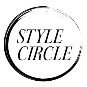 Words written in black Style Circle inside a black and white circle